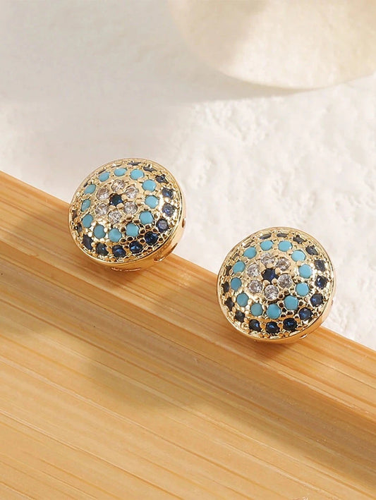 Vintage Vibe Zirconia Evil Eye Stud Earrings