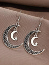 Retro Asymmetric Crescent Moon Drop Earrings