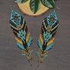 Geometric Beaded Tassel Earrings
