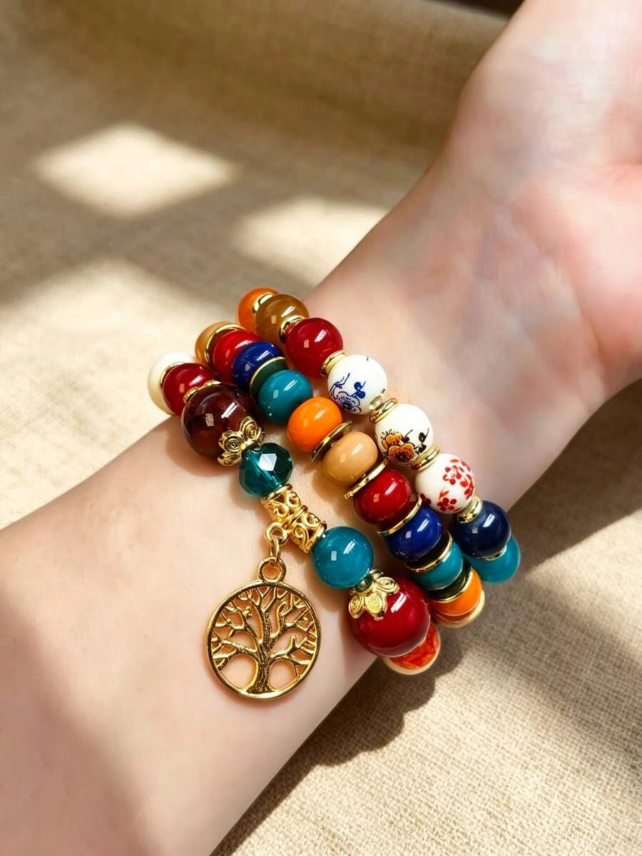 Tree Shaped Jewelry Bracelet Set