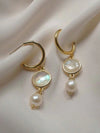 Vintage Gold Moon Drop Earrings