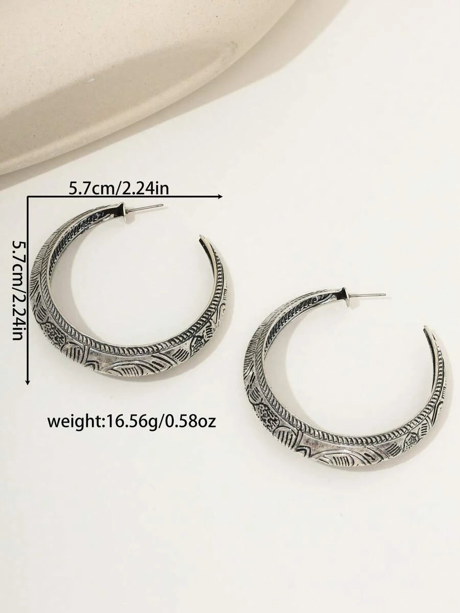 Vintage Bohemian Geometric Hoop Earrings