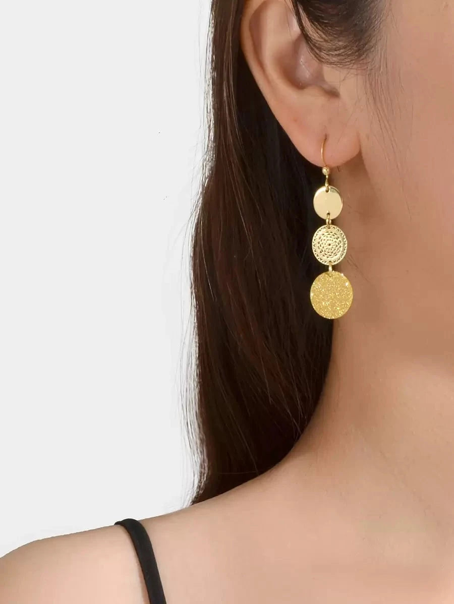 Retro Round Water Drop Earrings