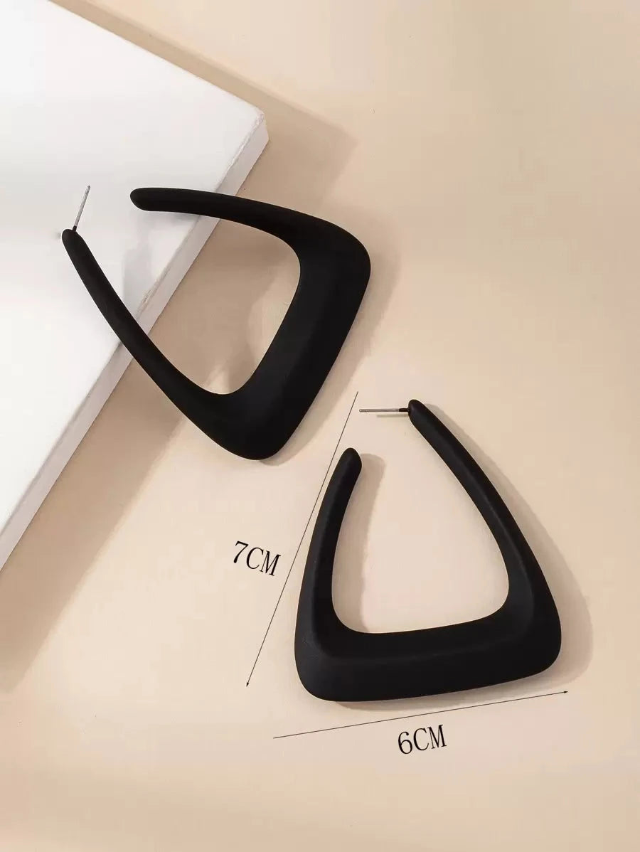 Geometric Design Hoop Earrings