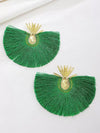Vintage Heart Fan Tassel Earrings