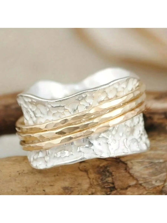 Hammered Bohemian Wide Band Ring
