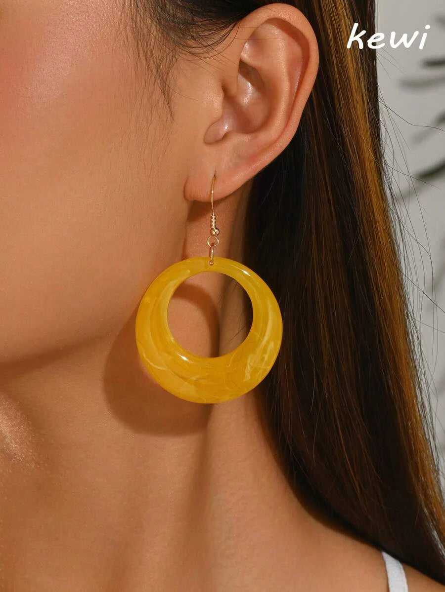 Hollow Out Round Drop Earrings