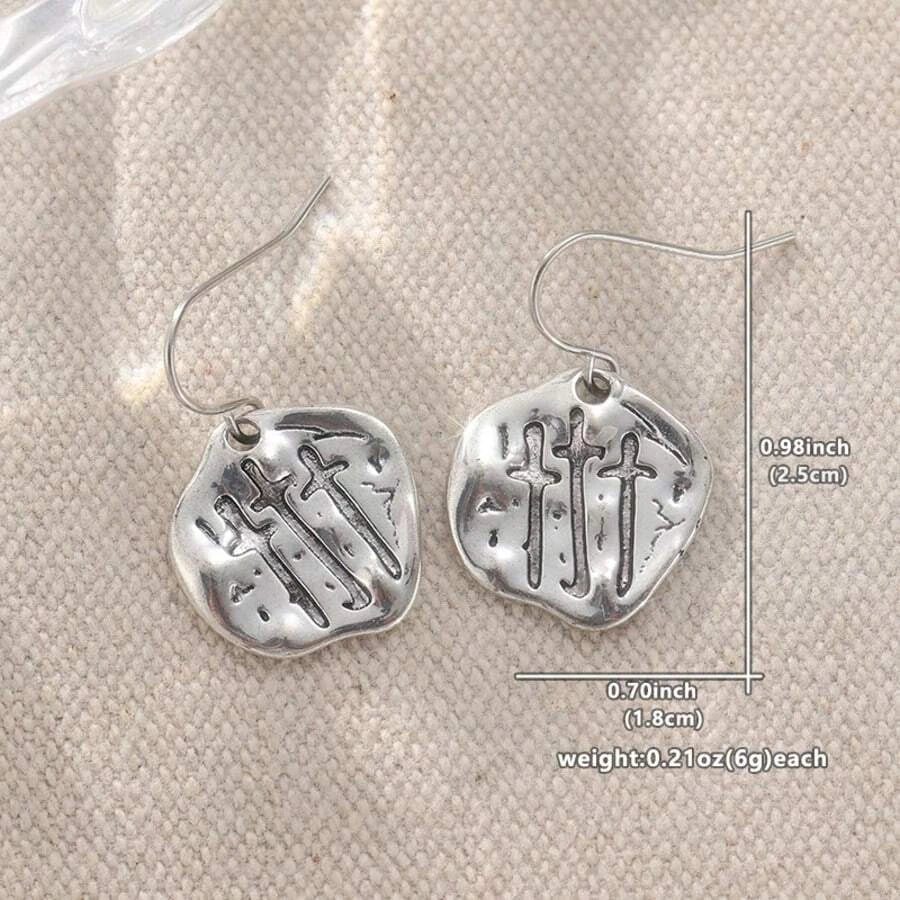 Vintage Silver Asymmetrical Drop Earrings