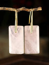 Natural Amethyst Square Pendant Earrings