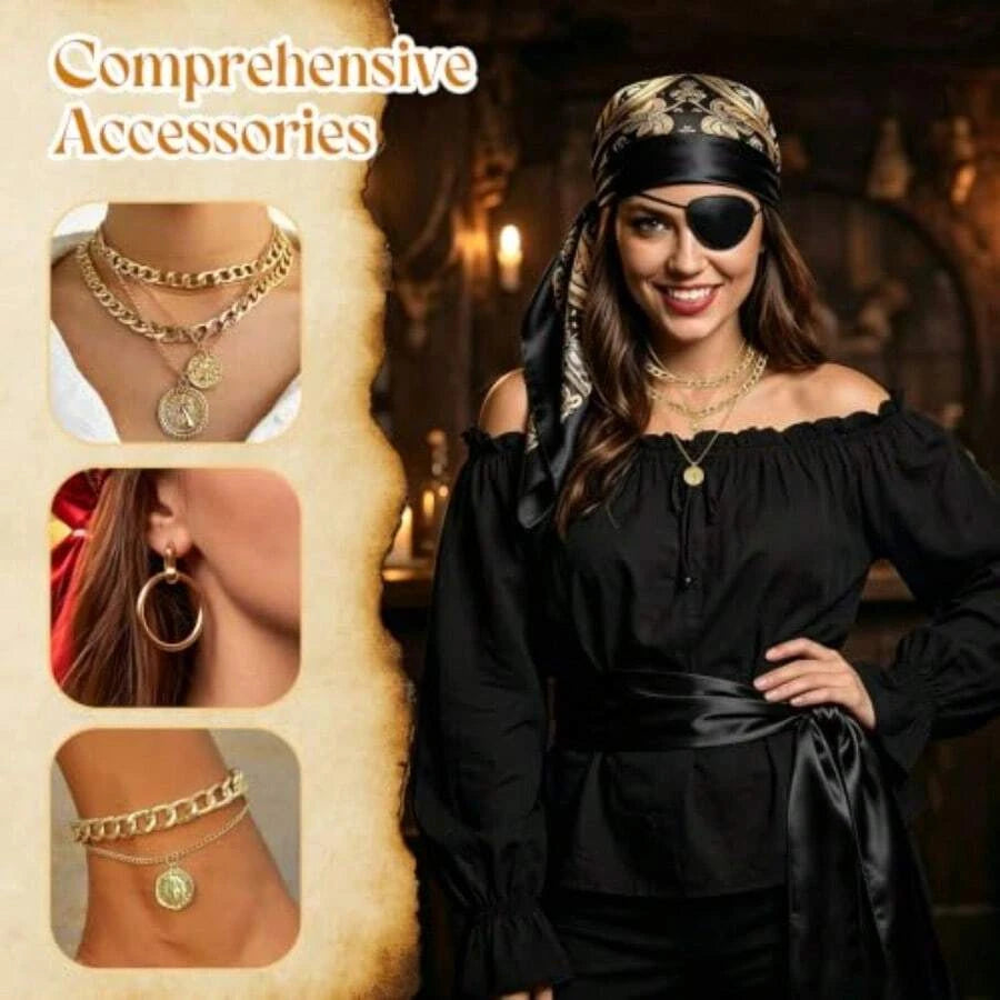 Women Pirate Costume Accessories Set