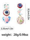 Vintage French Style Heart Moon Drop Earrings