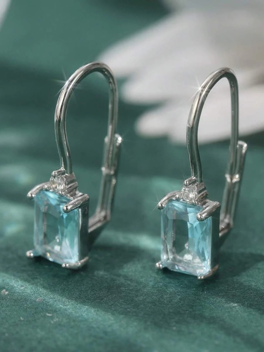 Retro Square Cubic Zirconia Earrings
