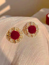 Faux Pearl Decor Stud Earrings