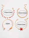 Minimalist Alloy Flower Tassel Bracelet Set