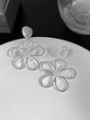 Geometric Faux Pearl Petal Earrings