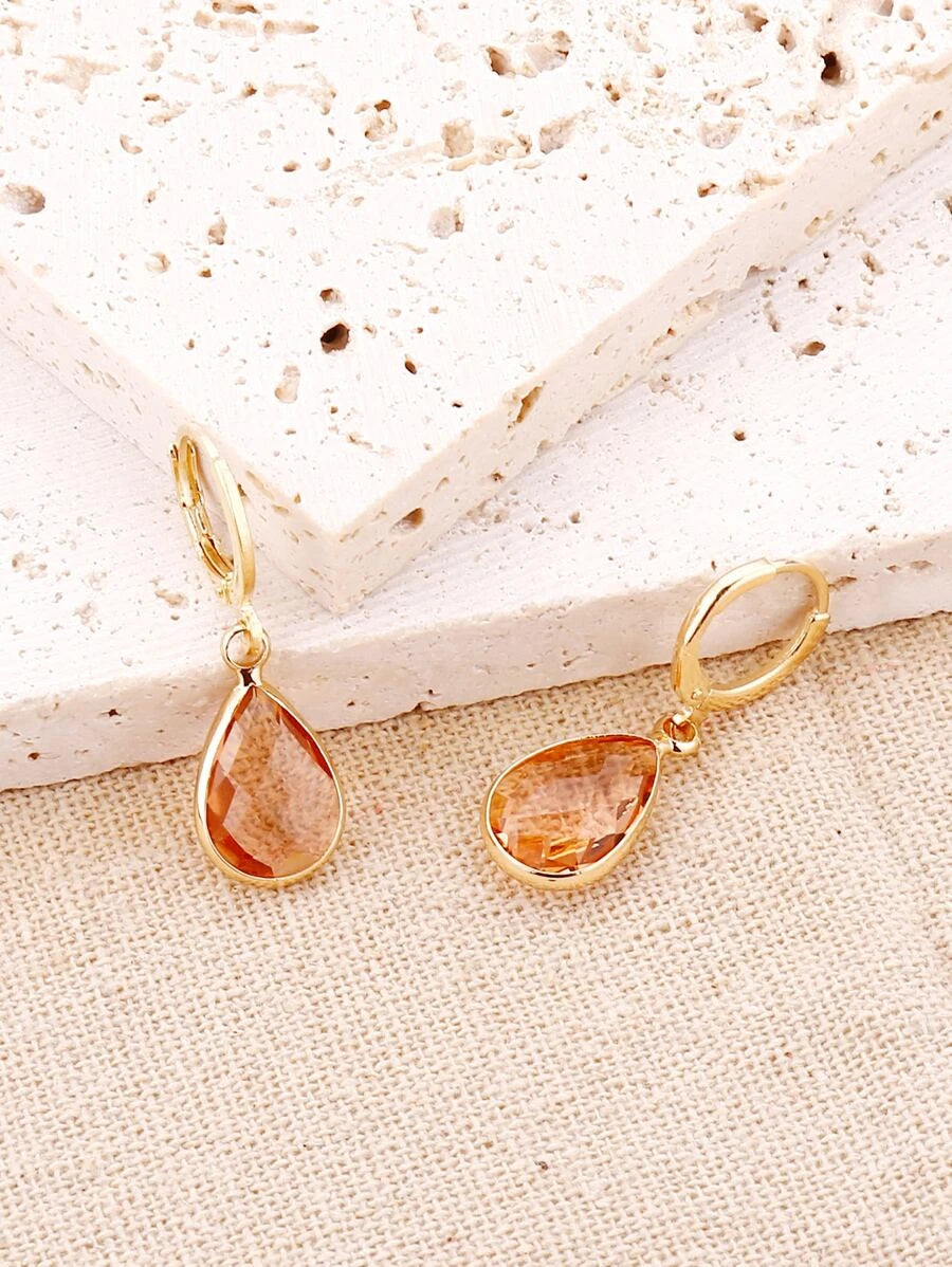 Copper Edged Water Drop Earrings