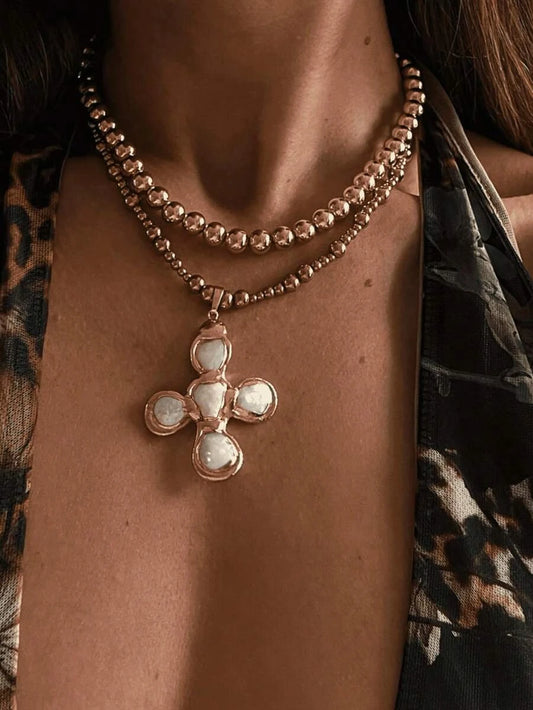 Multicolor Cross Pendant Necklace