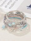 Beaded Crystal Starfish Beach Bracelet Set