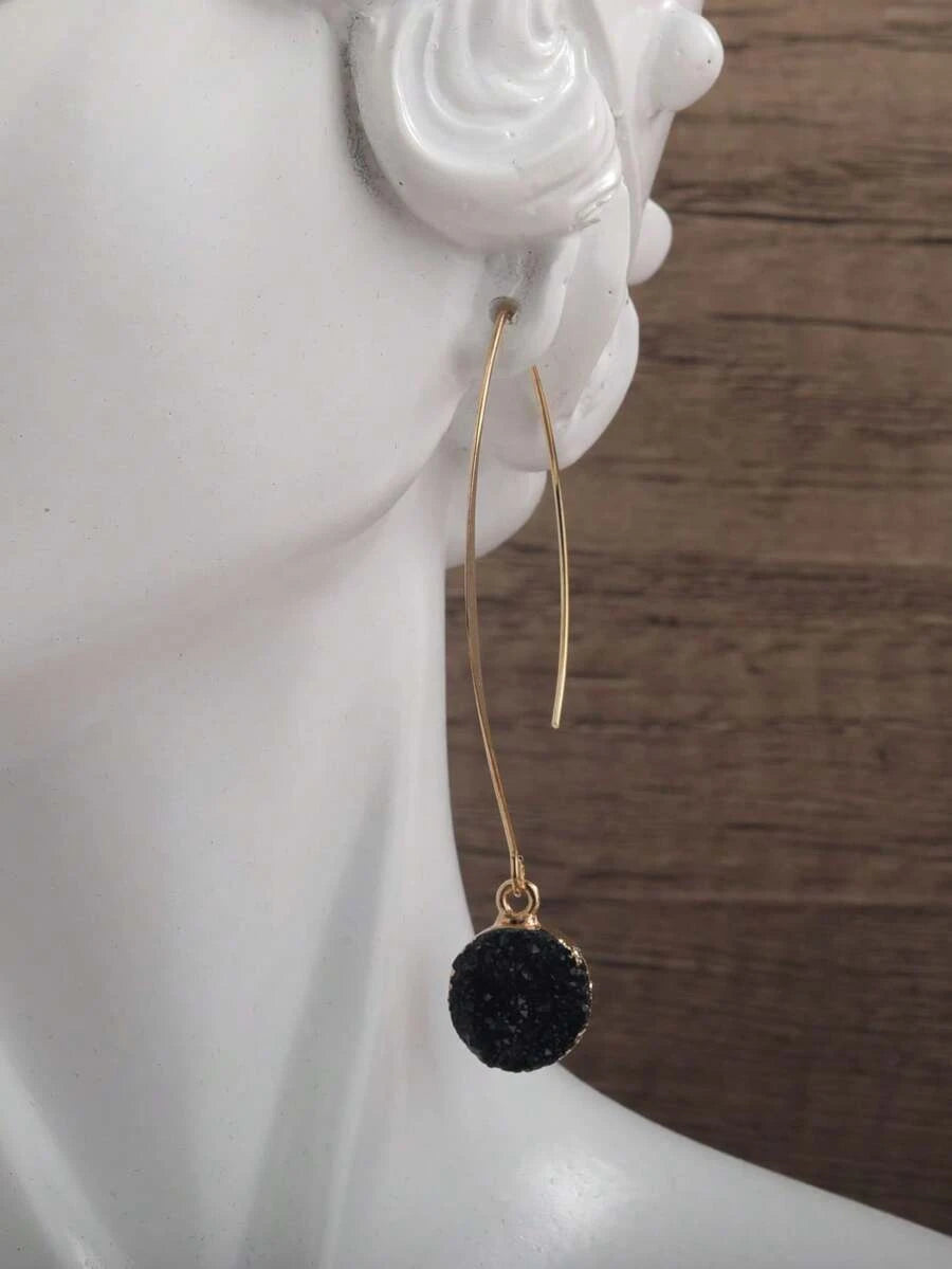 Resin Geometric Drop Earrings