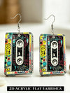 Retro Vinyl Record Drop Earrings