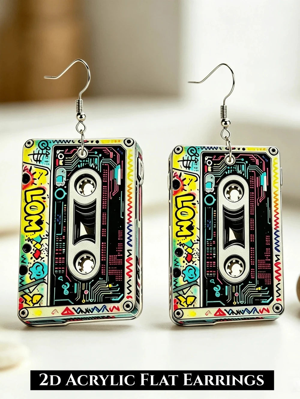 Retro Vinyl Record Drop Earrings