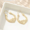 Classic Vintage Gold Carved Round Earrings