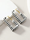 Bohemian Black Zebra Earring Studs