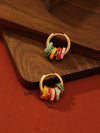 Colorful Enamel Geometric Hoop Earrings