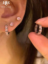 Burgundy Geometric Hoop Earrings