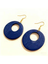 Vintage Wooden Hollow Round Earrings