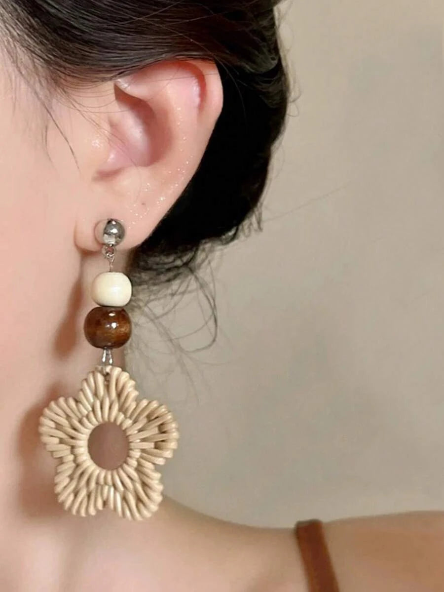Bohemian Woven Flower Vacation Earrings