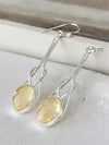 Bohemian Yellow Faux Gemstone Pendant Earrings