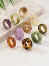 Vintage Acrylic Fashion Rings Set