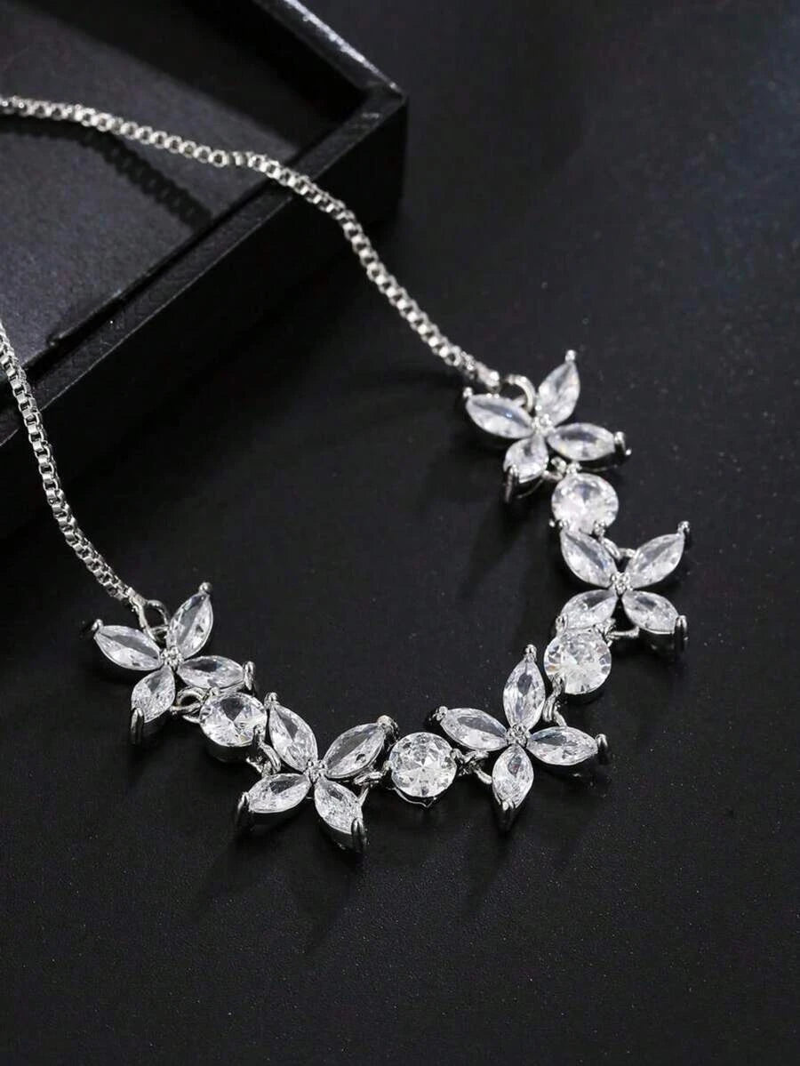 Gold Cubic Zirconia Chain Bracelet