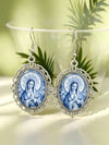 Vintage Silver Guadalupe Virgin Mary Earrings