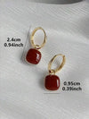 French Vintage Geometric Copper Earrings