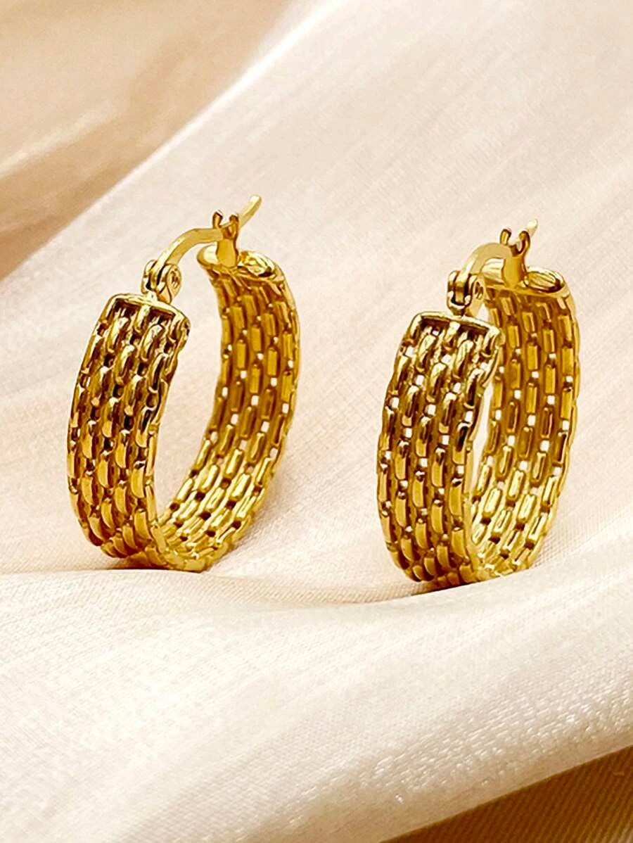 Vintage French C-Shape Hoop Earrings