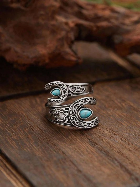 Bohemian Turquoise Couple Ring