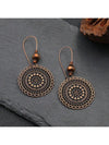 Vintage Carved Flower Dangle Earrings