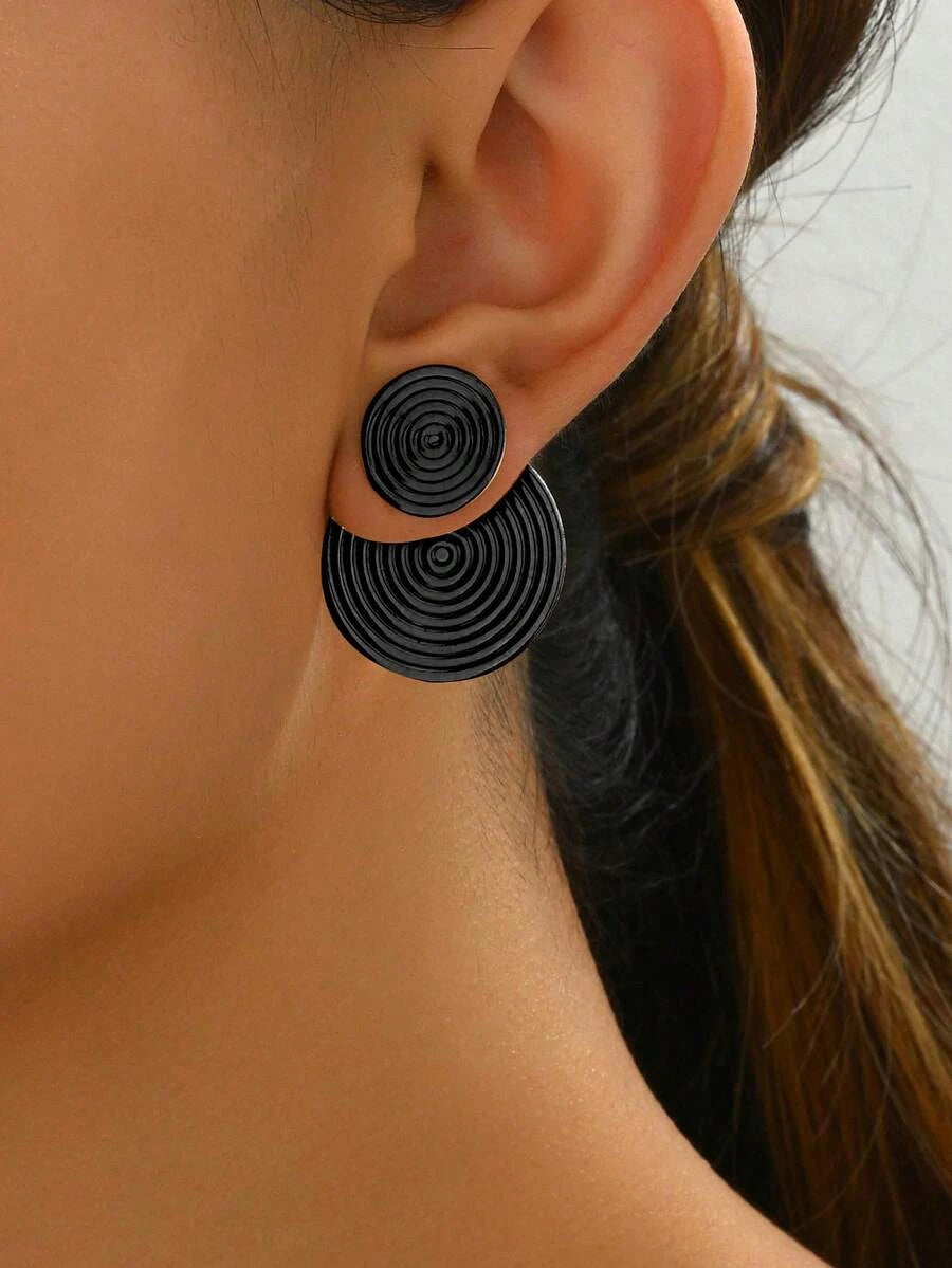 Minimalist Geometric Spiral Floral Earrings