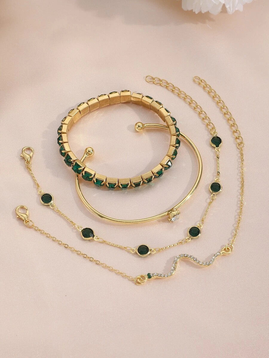 Rhinestone Snake Bracelet Set