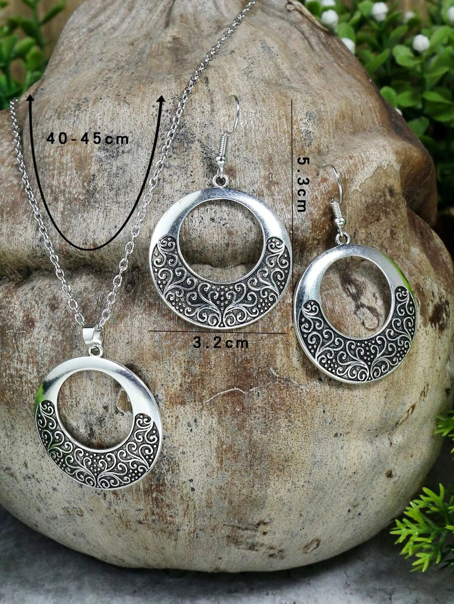 Vintage Hollow Out Geometric Teardrop Earrings
