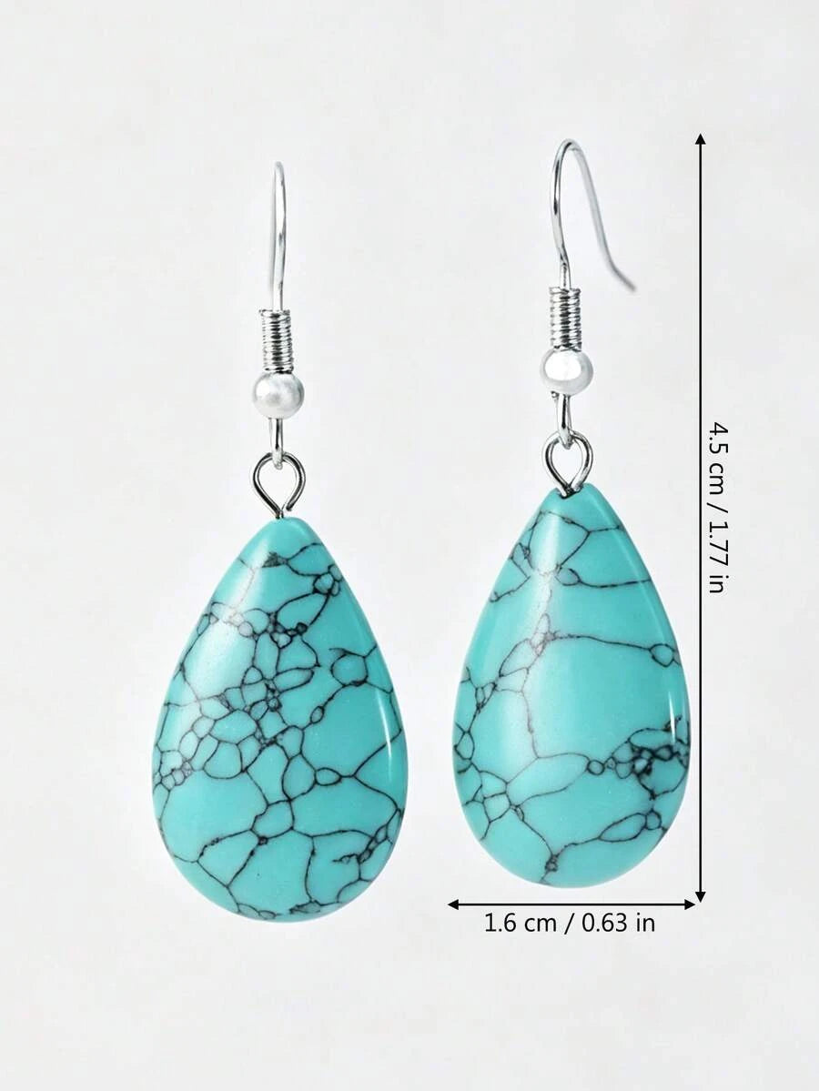 Bohemian Turquoise Water Drop Earrings