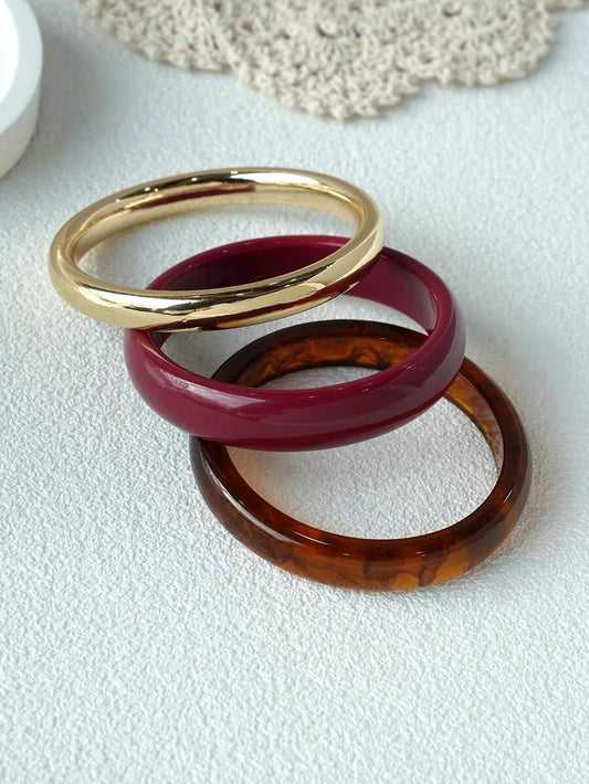 Vintage Acrylic Resin Bracelet Set