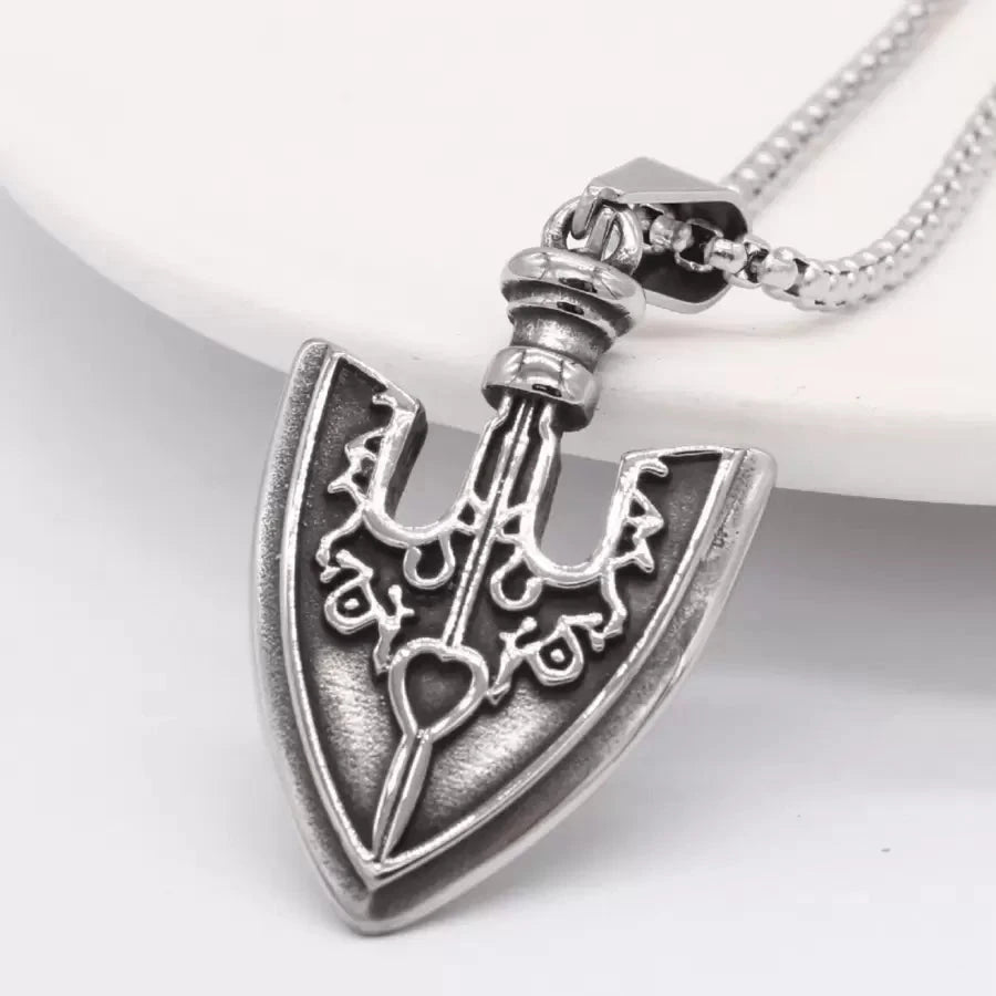 Vintage Spear Shield Pendant Necklace
