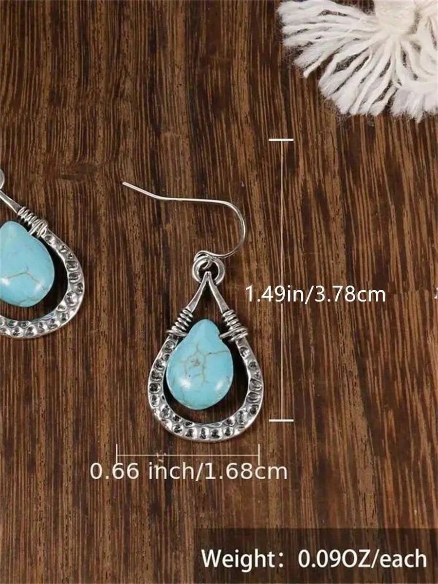 Bohemian Turquoise Teardrop Earrings