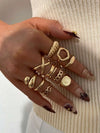 Vintage Geometric Wave Rings Set