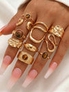 15pcs Vintage Gold-Tone Rhinestone Flower