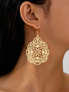 Minimalist Gold Hollow Pendant Earrings