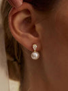 Gold Plated Pearl Bridal Earrings